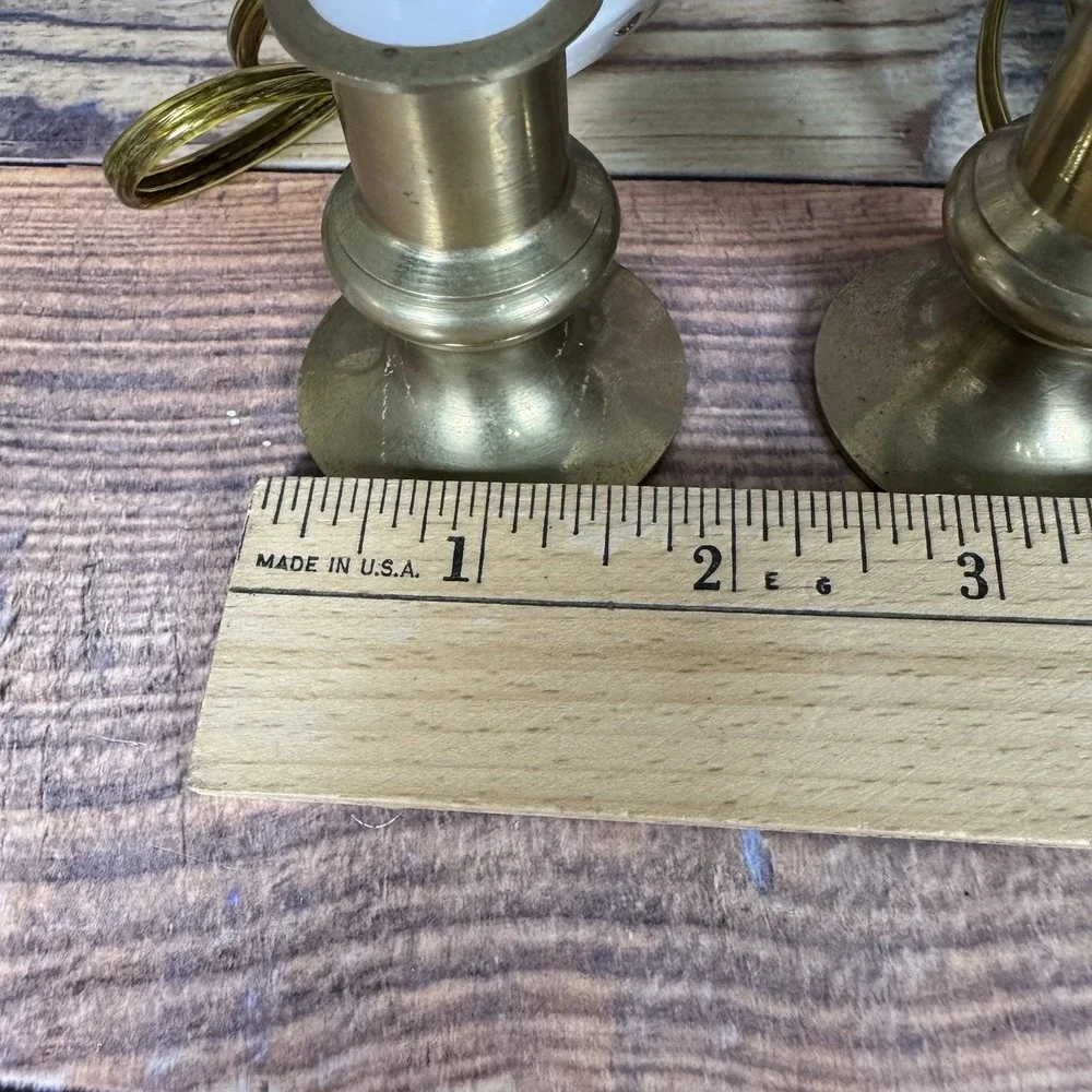 Vtg‎ Solid Brass Base Electric Window Candles Set of 3 Toggle Switch Taiwan